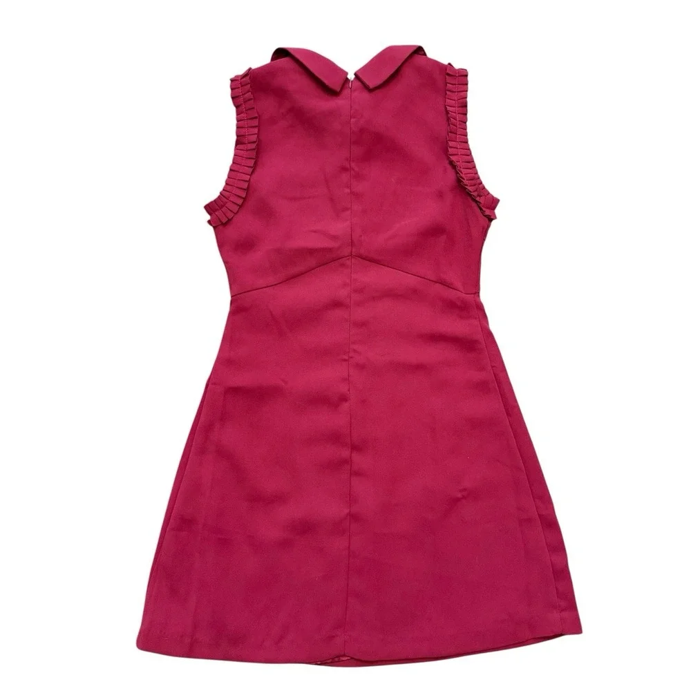 Maddie Juniors Size 5 Sleeveless Dress Burgundy Jeweled Collar A-Line New - Picture 7 of 11